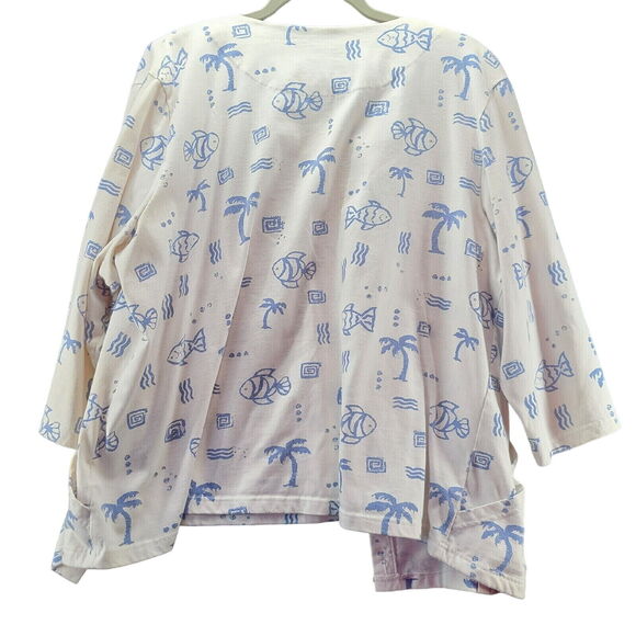 Palm Grove Womens Set Multi-Color Size 2X Cotton/Polyester Blend Jacket & Tank - Picture 2 of 12